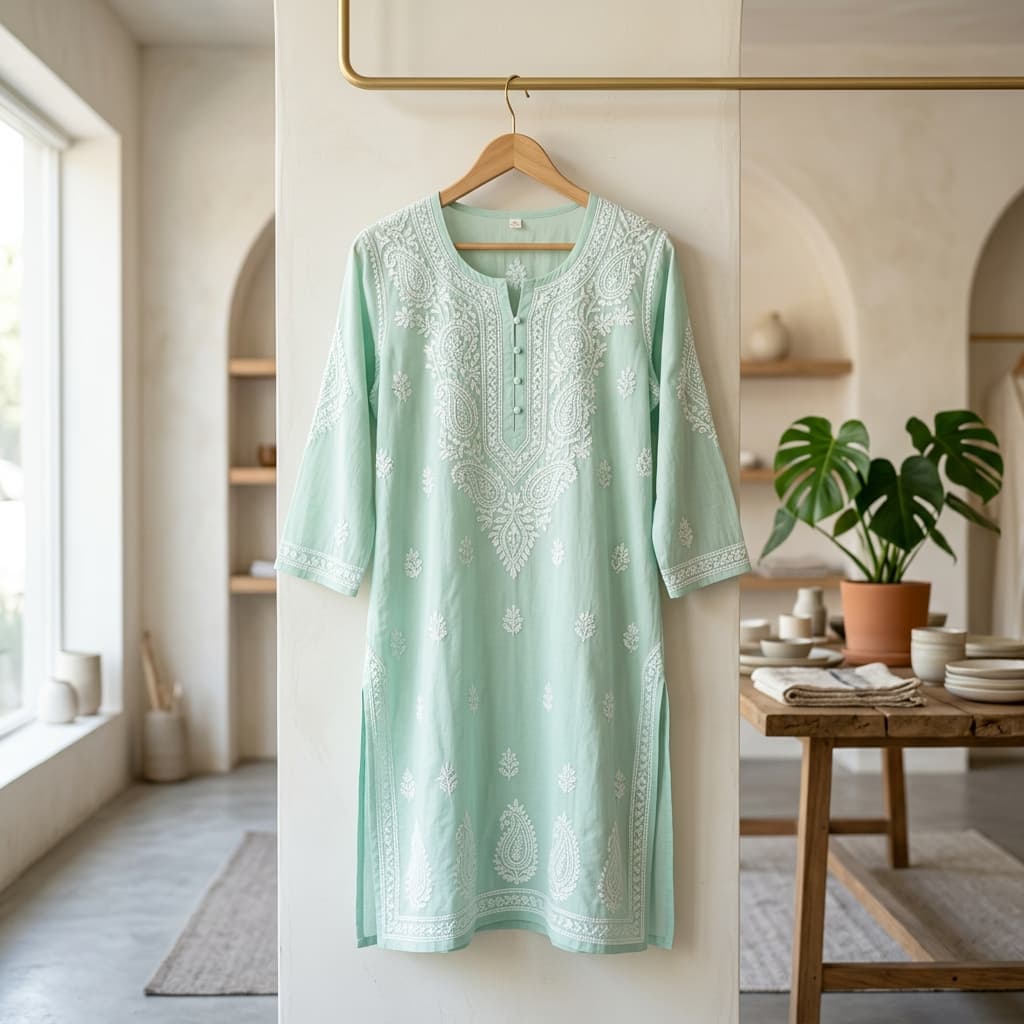 Chikankari Cotton Kurti